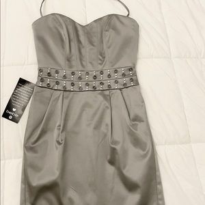 Sexy Silver/Gray Bebe Dress Size XS